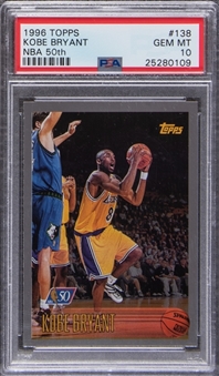 1996-97 Topps NBA 50th #138 Kobe Bryant Rookie Card - PSA GEM MT 10